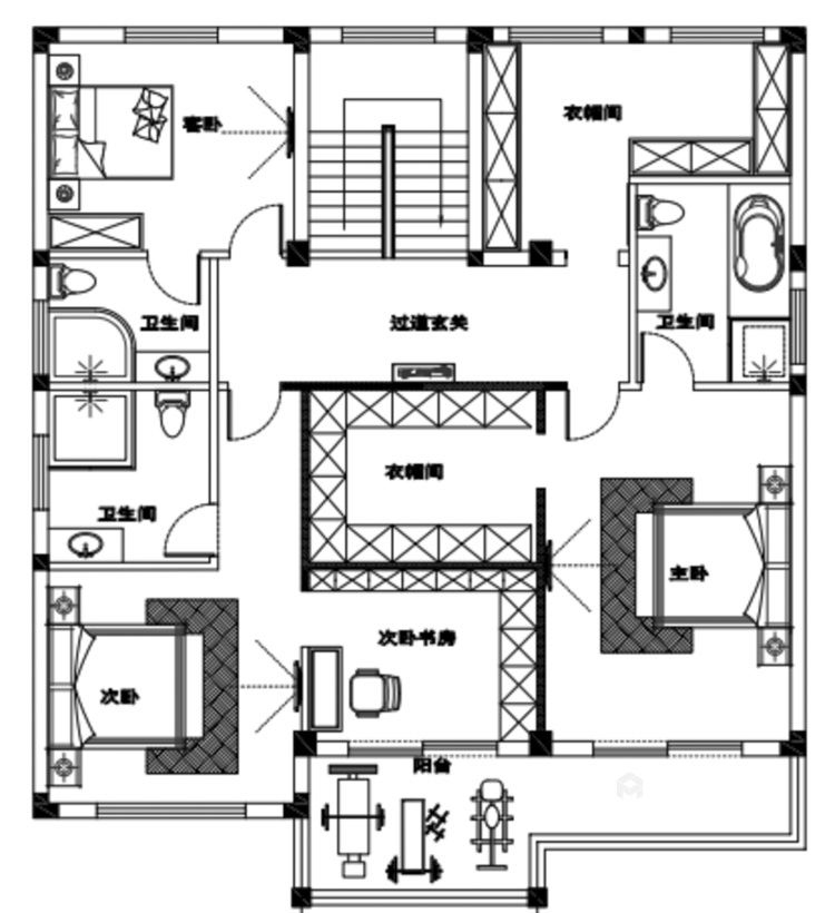 288平庙港自建民居新中式风格-平面设计图及设计说明