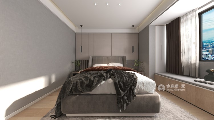 140平五星星韵城现代风格-美学与功能的平衡-卧室效果图及设计说明