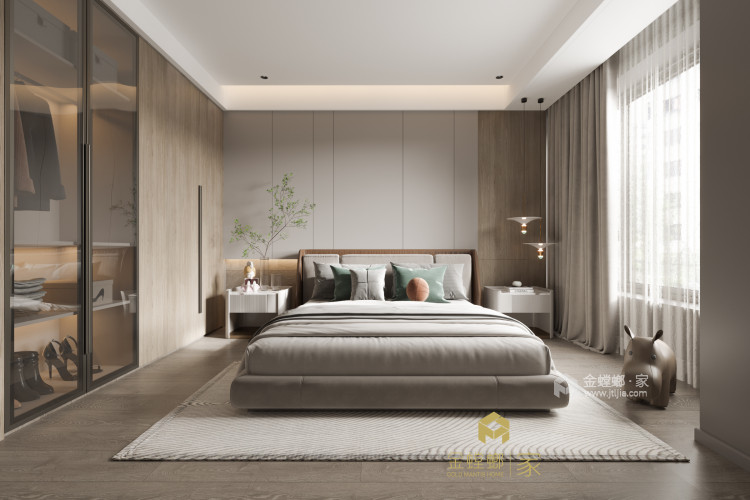 180平金奥国际新中式风格-卧室效果图及设计说明