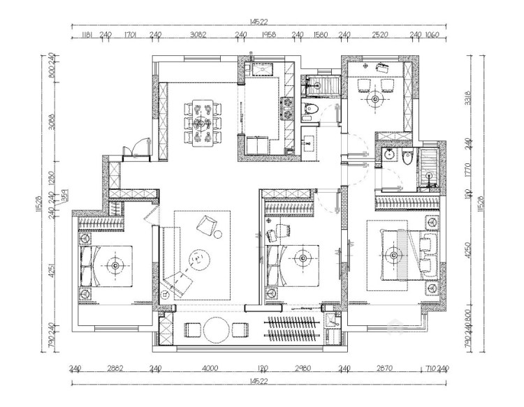 148平桃李郡现代风格-平面设计图及设计说明