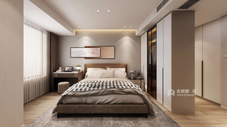 120平晋陵文禧现代风格-卧室效果图及设计说明