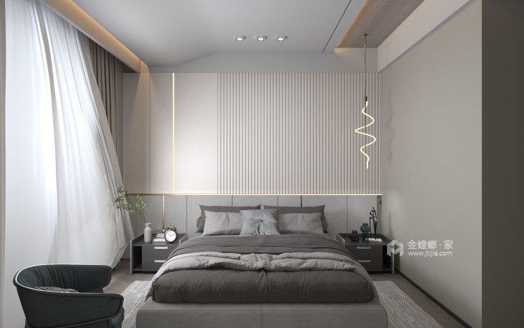 168平五星星韵城现代风格-卧室效果图及设计说明