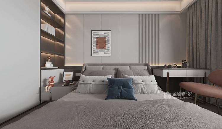 200平起点壹中心现代风格-卧室效果图及设计说明