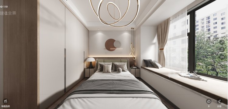 127平合景领峰现代风格-卧室效果图及设计说明