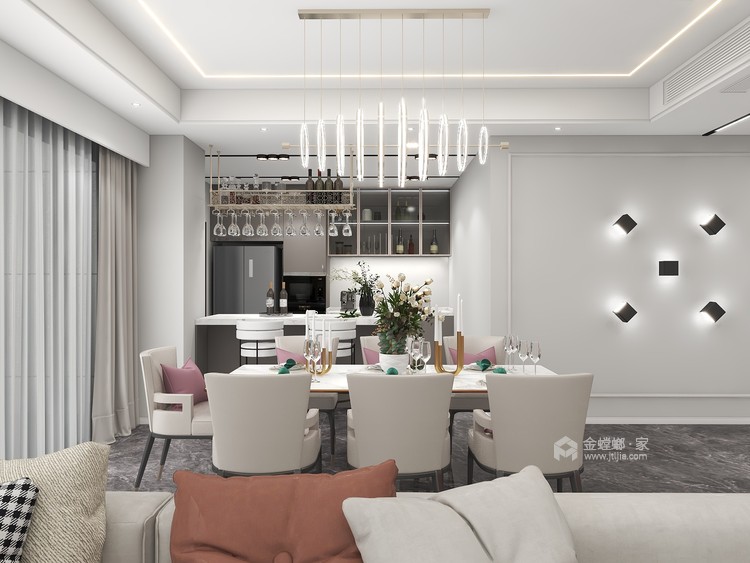 200平棠湖云柏林城现代风格-餐厅效果图及设计说明