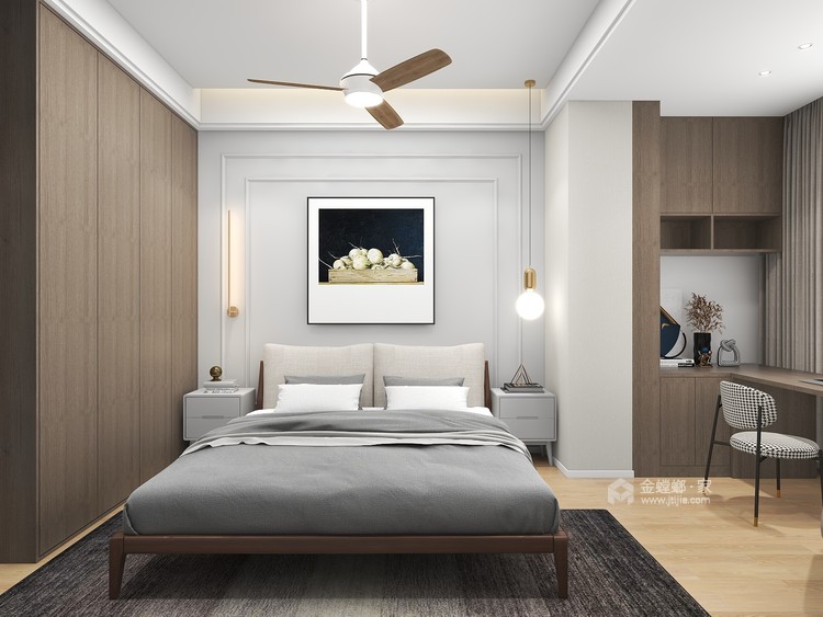 200平棠湖云柏林城现代风格-卧室效果图及设计说明