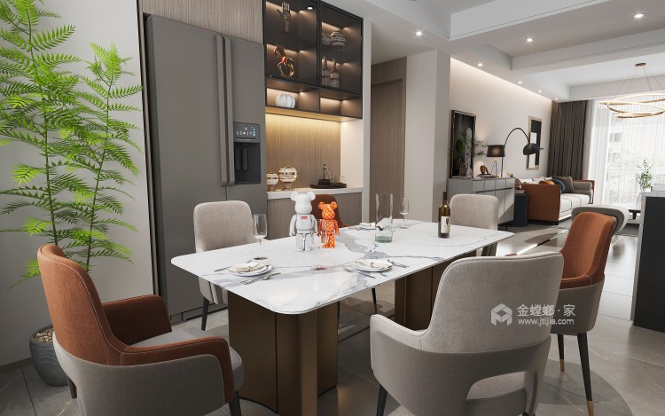 130平学府名苑现代风格-餐厅效果图及设计说明