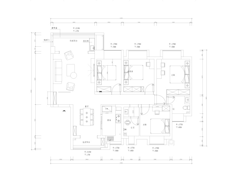 137平翠湖花园新中式风格-平面设计图及设计说明