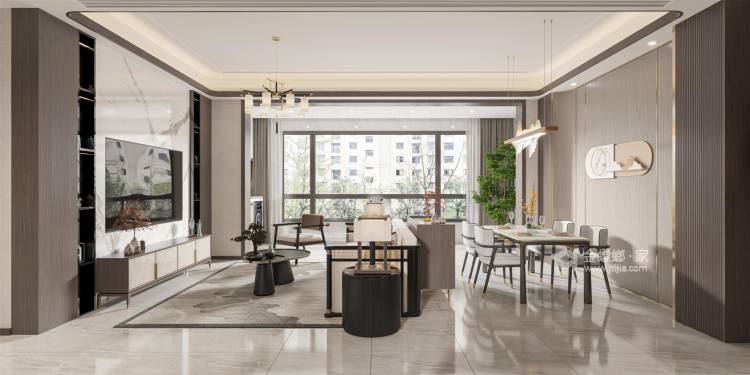 119平翰林首府现代风格-空间升级，盛载爱与美-餐厅效果图及设计说明