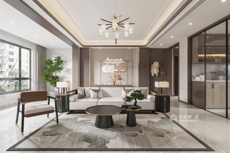 119平翰林首府现代风格-空间升级，盛载爱与美-客厅效果图及设计说明