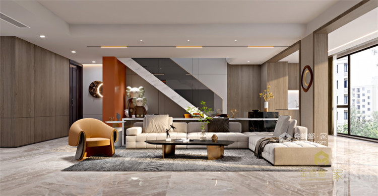 220平郦城国际现代风格-客厅效果图及设计说明