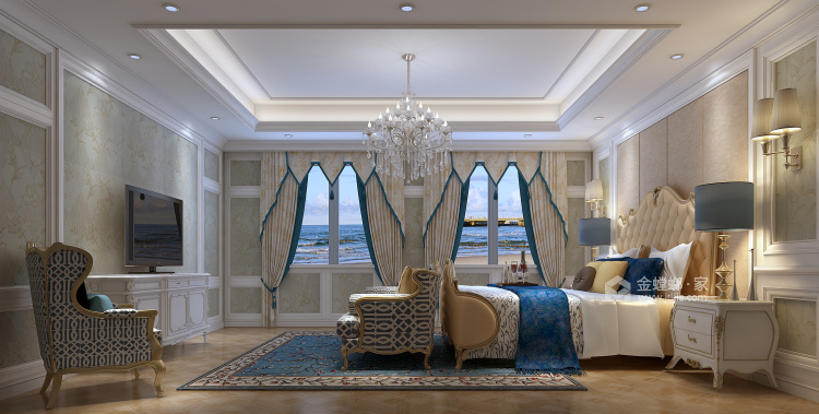 330平翡丽湾法式风格-卧室效果图及设计说明