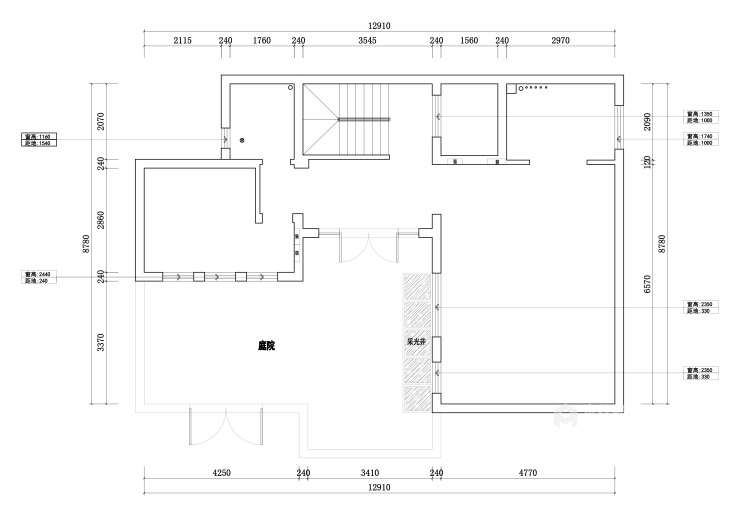 350平独墅湾新中式风格-业主需求&原始结构图