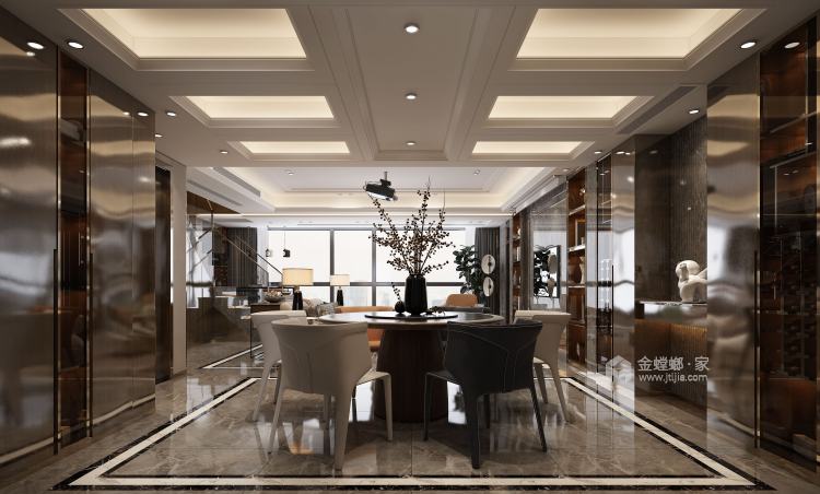 151平南山楠现代风格-打造别致生活-餐厅效果图及设计说明