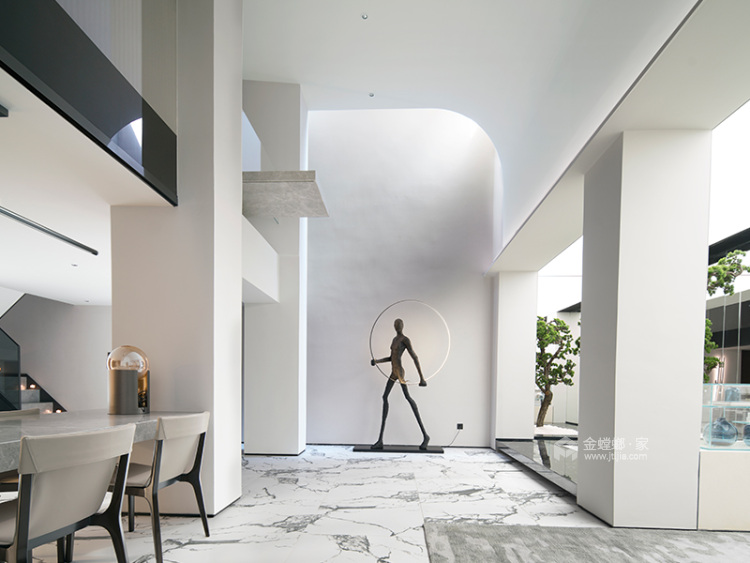 375平保利和光景樾别墅现代风格-大宅-邂逅现代简约-客厅效果图及设计说明