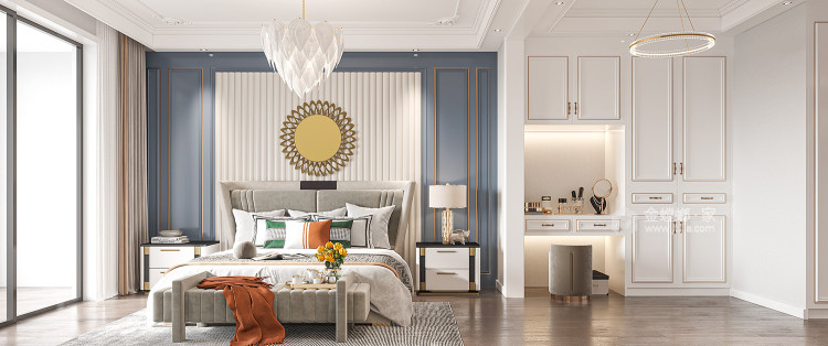 168平金山铭著现代风格-卧室效果图及设计说明
