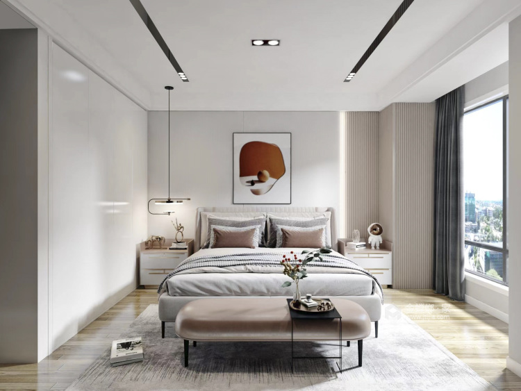 125平枫丹壹號现代风格-卧室效果图及设计说明
