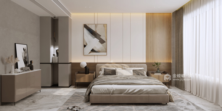 163平东观天下现代风格-雅静舒适-卧室效果图及设计说明