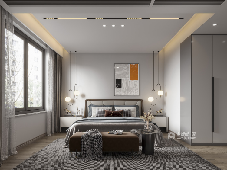 150平姑苏上府现代风格-卧室效果图及设计说明