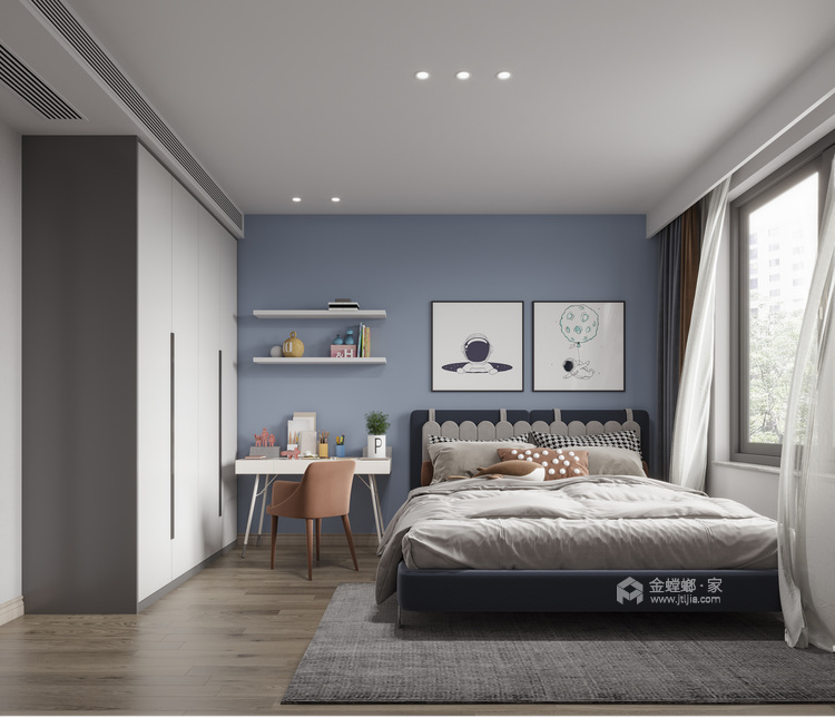 150平姑苏上府现代风格-卧室效果图及设计说明