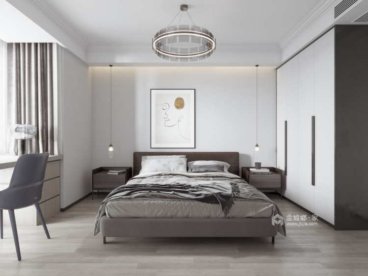 93平玖珑花园湾现代风格-卧室效果图及设计说明