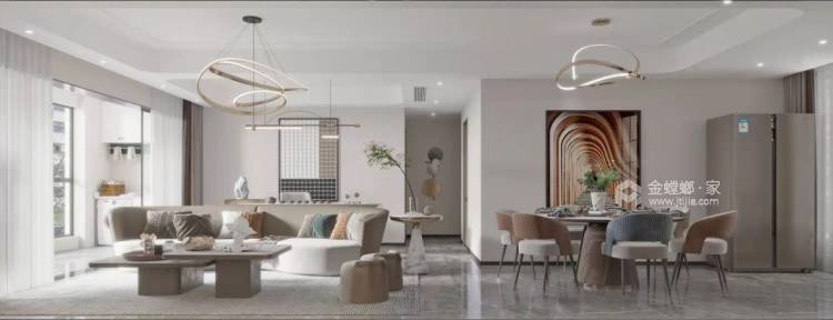 120平雍景台现代风格-现代轻奢 纵向生活品质-客厅效果图及设计说明