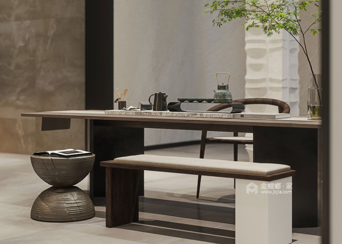 600平东港景园现代风格-缓慢降临的温柔-餐厅效果图及设计说明