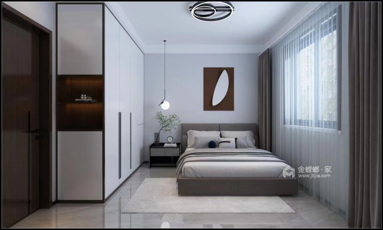 140平元福绿都现代风格-卧室效果图及设计说明