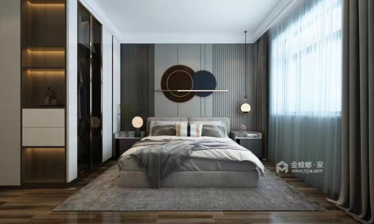 135平龙湾写意现代风格-卧室效果图及设计说明