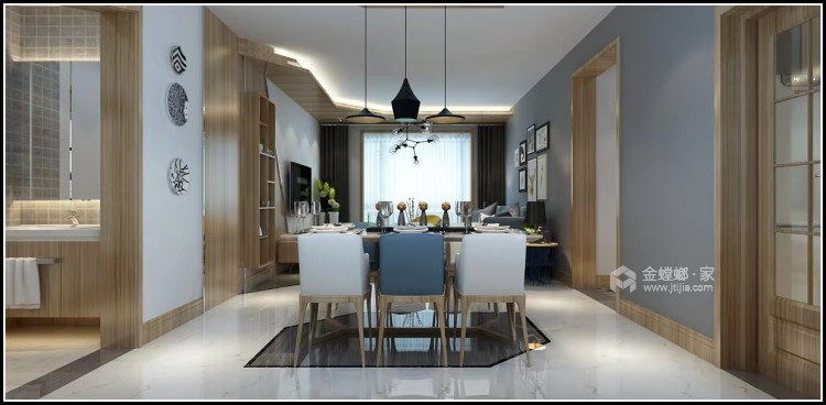 130平龙瑞苑现代风格-餐厅效果图及设计说明