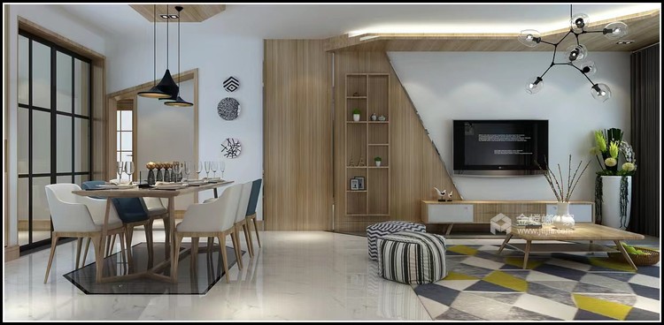 130平龙瑞苑现代风格-餐厅效果图及设计说明