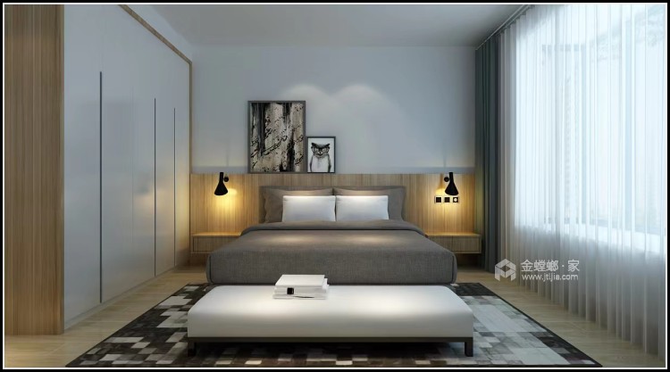 130平龙瑞苑现代风格-卧室效果图及设计说明