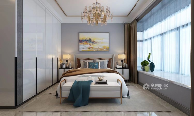 130平恒大绿洲简欧风格-卧室效果图及设计说明