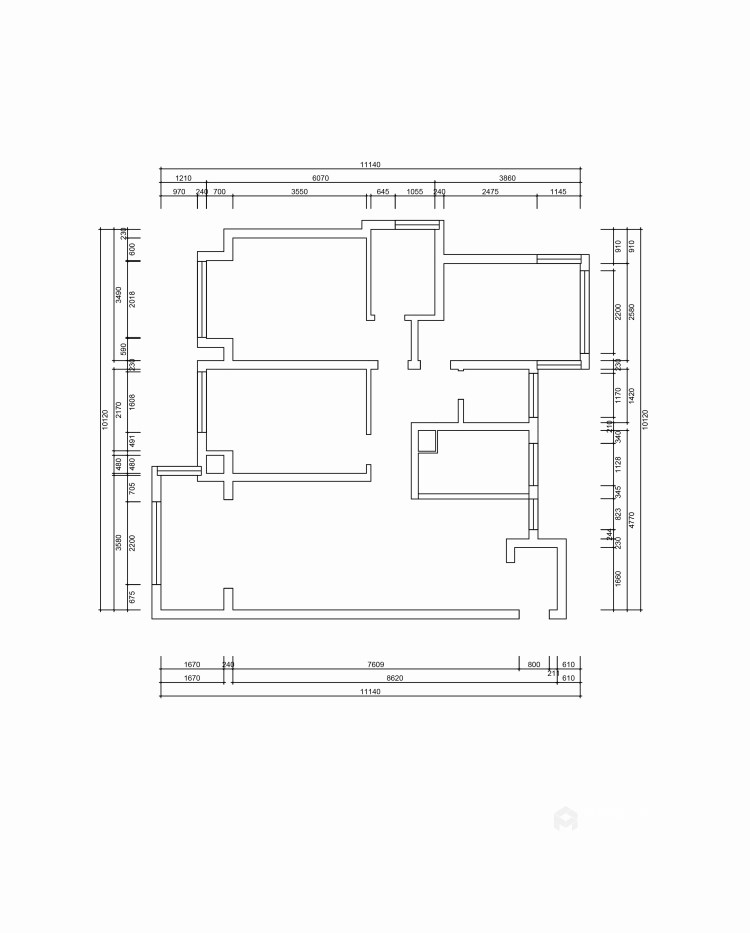 103平珑悦苑日式风格-业主需求&原始结构图