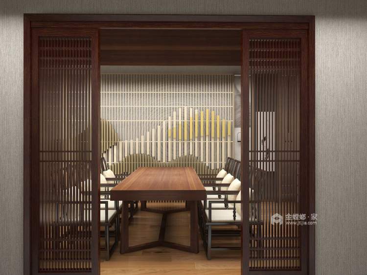 201平吾悦广场中式风格-餐厅效果图及设计说明
