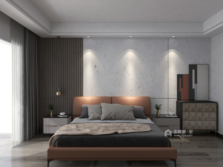 105平上河御府现代风格-卧室效果图及设计说明