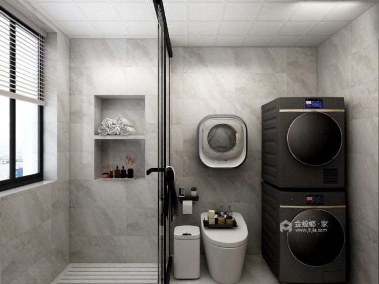 125平保利鑫城现代风格-有温度的现代简约，舒适又撩人-卫生间