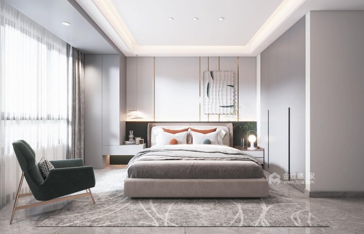 145平凤凰三居苑现代风格-卧室效果图及设计说明