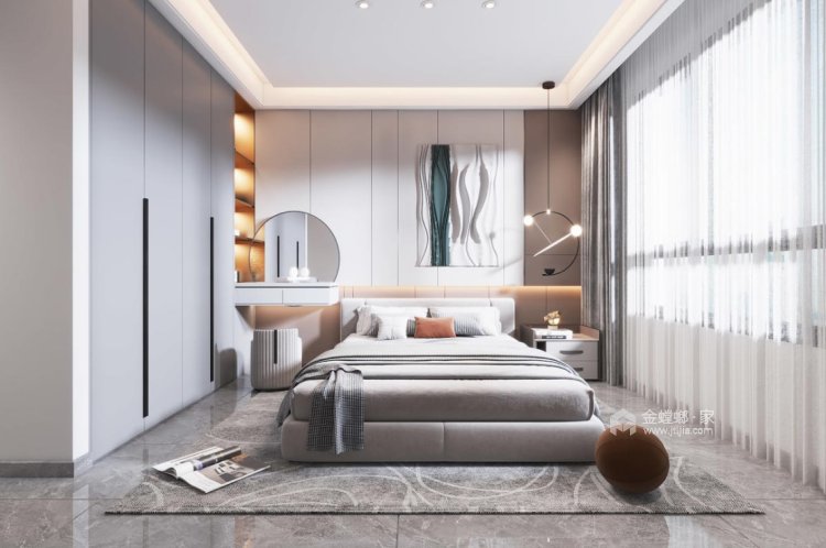 145平凤凰三居苑现代风格-卧室效果图及设计说明