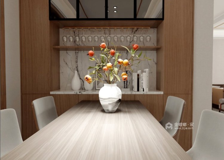 116平泰来苑新中式风格-餐厅效果图及设计说明