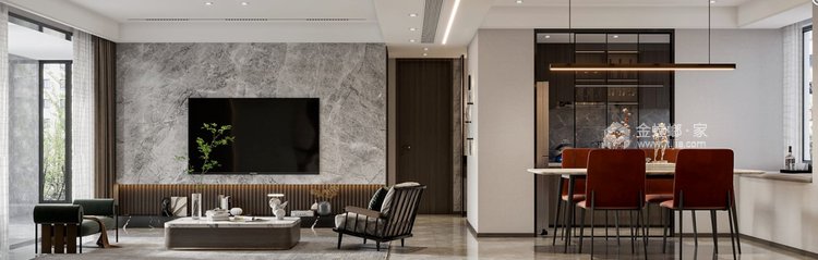 130平凤凰台现代风格-客厅效果图及设计说明