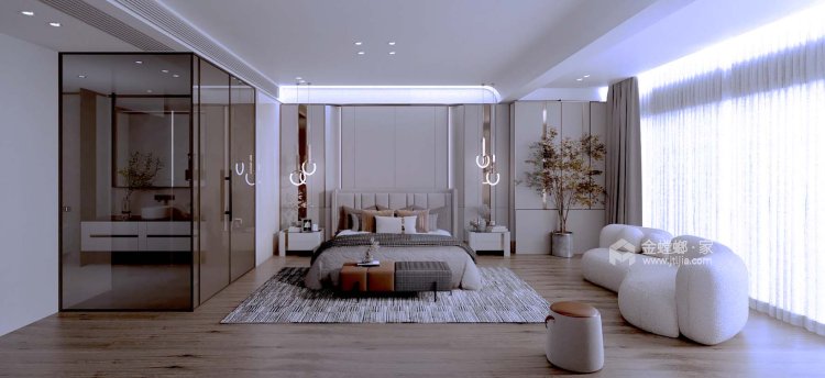 200平世贸璀璨泱颂现代风格-卧室效果图及设计说明
