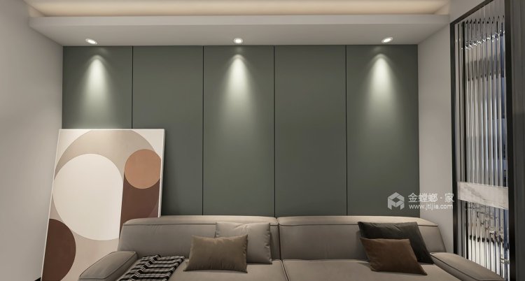 120平天泽园现代风格-客厅效果图及设计说明