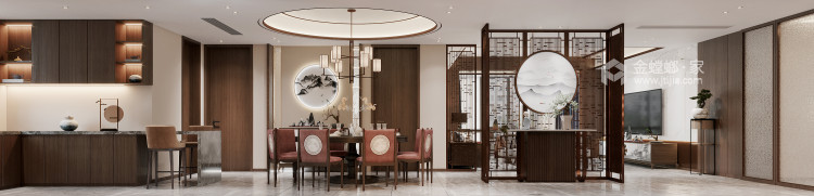 226平鸿文雅苑新中式风格-餐厅效果图及设计说明