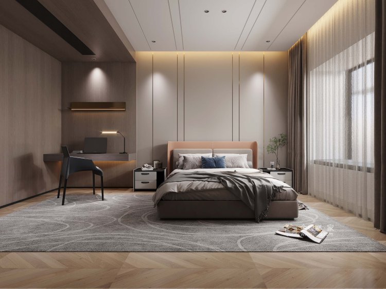 193平柏悦府现代风格-卧室效果图及设计说明