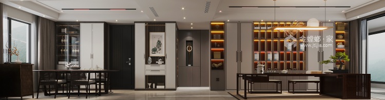 210平大公馆新中式风格-客厅效果图及设计说明