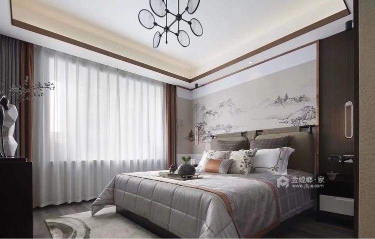 137平孔雀城新中式风格-卧室效果图及设计说明