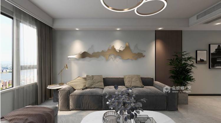138平郁金香岸现代风格-客厅效果图及设计说明