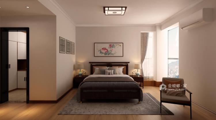 140平金融小区中式风格-卧室效果图及设计说明
