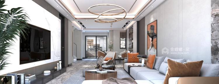 240平凯悦华庭现代风格-客厅效果图及设计说明